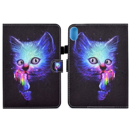 

For Lenovo Legion Y700 Colored Drawing Smart Leather Tablet Case(Magic Cat)