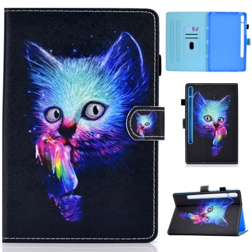 

For Samsung Galaxy Tab S8 X700 X706 Colored Drawing Smart Leather Tablet Case(Magic Cat)