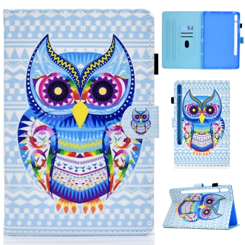 

For Samsung Galaxy Tab S8 X700 X706 Colored Drawing Smart Leather Tablet Case(Colored Owl)