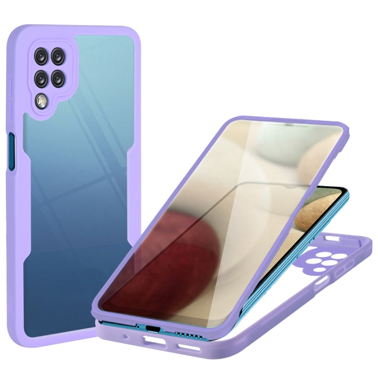 

For Samsung Galaxy A12 Acrylic + TPU 360 Degrees Full Coverage Shockproof Phone Case(Purple)
