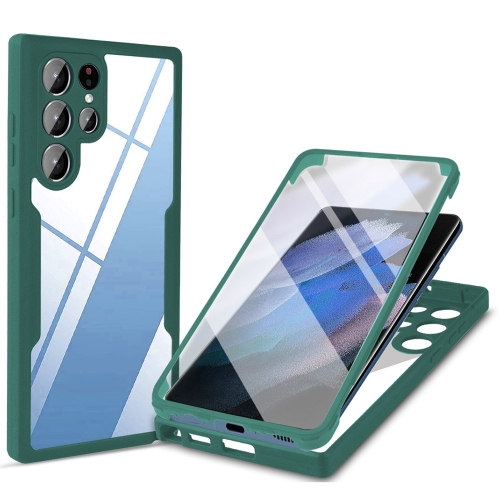

For Samsung Galaxy S22 Ultra 5G Acrylic + TPU 360 Degrees Full Coverage Shockproof Phone Case(Green)