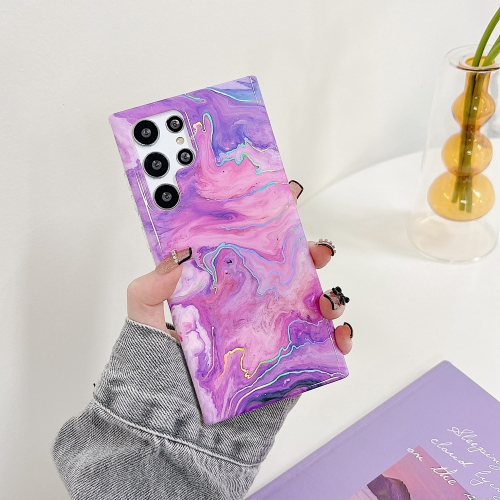 

For Samsung Galaxy S22+ 5G Laser Marble TPU Phone Case(Purple Cloud)