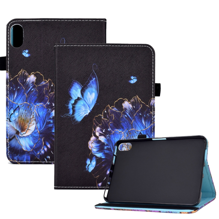 

For Lenovo Legion Y700 Colored Drawing Elastic Band Smart Leather Tablet Case(Flower)