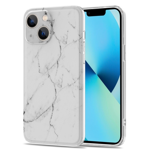 

Glossy Marble Stripe Straight Edge Case For iPhone 13(White)