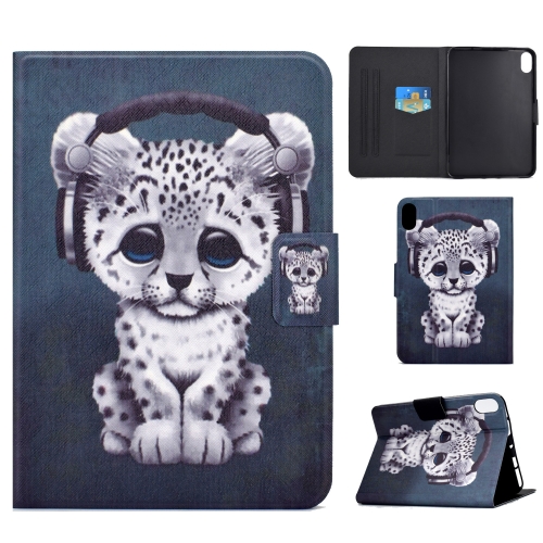 

For Lenovo Legion Y700 Electric Pressed Smart Leather Tablet Case(Music Leopard)