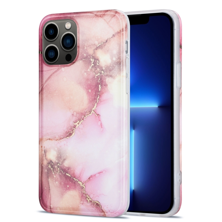 

Glazed Marble Phone Case For iPhone 13 Pro Max(Pink)
