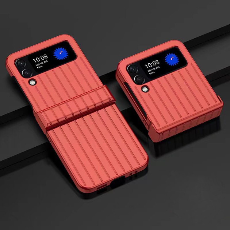 

For Samsung Galaxy Z Flip3 5G Ultra-thin Striped PC Phone Case(Red)