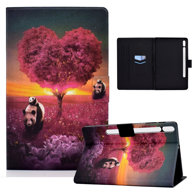 

For Samsung Galaxy Tab S8 / S7 Electric Pressed Smart Leather Tablet Case(Panda)