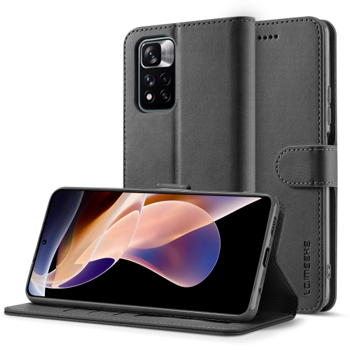 

For Xiaomi Redmi Note 11 Pro+ 5G International Version LC.IMEEKE Calf Texture Leather Phone Case(Black)