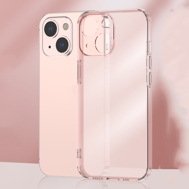 

Frosted TPU + Glass Phone Case For iPhone 12(Transparent Pink)