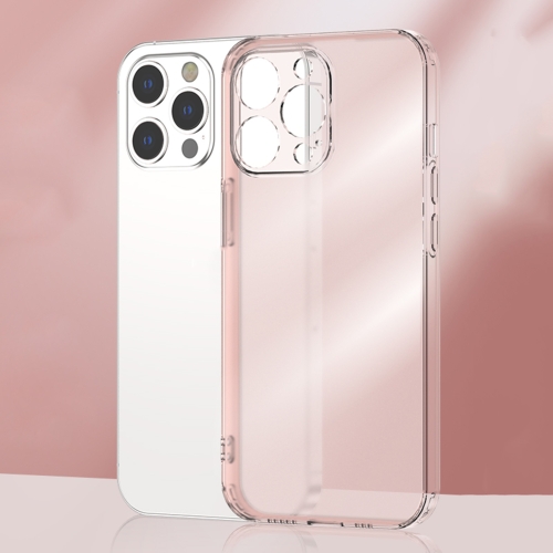 

Frosted TPU + Glass Phone Case For iPhone 12 Pro(Transparent Pink)