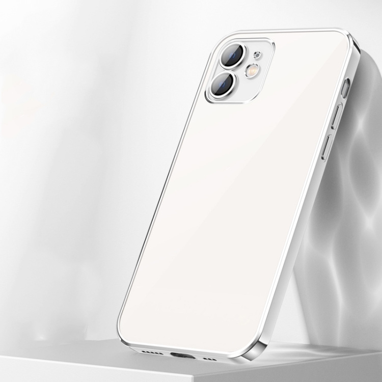 

Full Coverage Lens Crystal Plating Airbag Shockproof TPU Phone Case For iPhone 12(Silver)