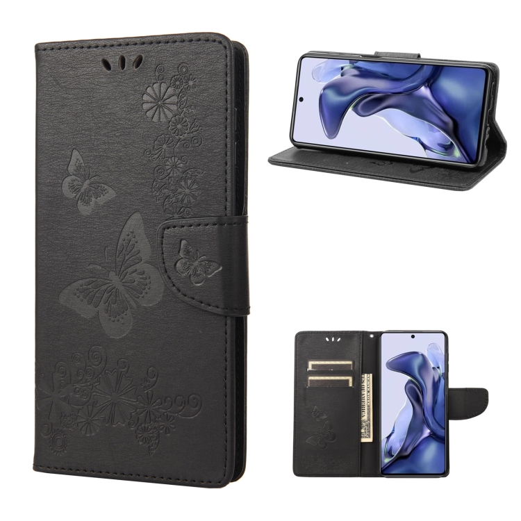

For Xiaomi Poco X4 Pro 5G Butterfly Embossed Horizontal Flip Leather Phone Case(Black)