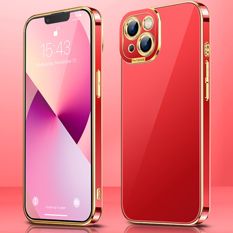 

Electroplating All-inclusive Shockproof Phone Case For iPhone 13 mini(Red)