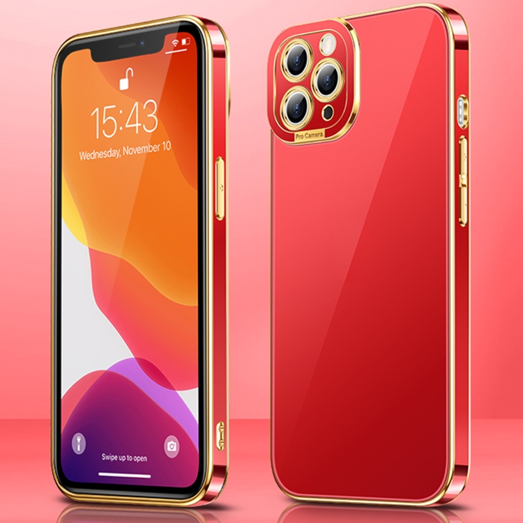 

Electroplating All-inclusive Shockproof Phone Case For iPhone 12 Pro Max(Red)