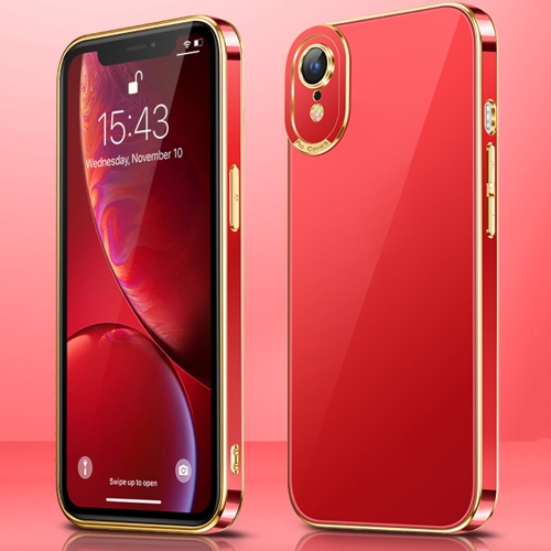 

Electroplating All-inclusive Shockproof Phone Case For iPhone XR(Red)