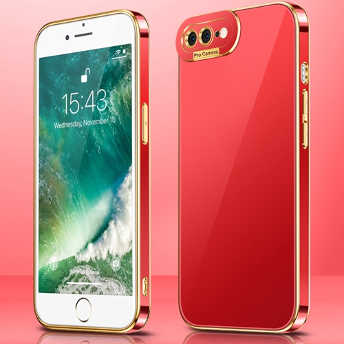 

Electroplating All-inclusive Shockproof Phone Case For iPhone 8 Plus / 7 Plus(Red)