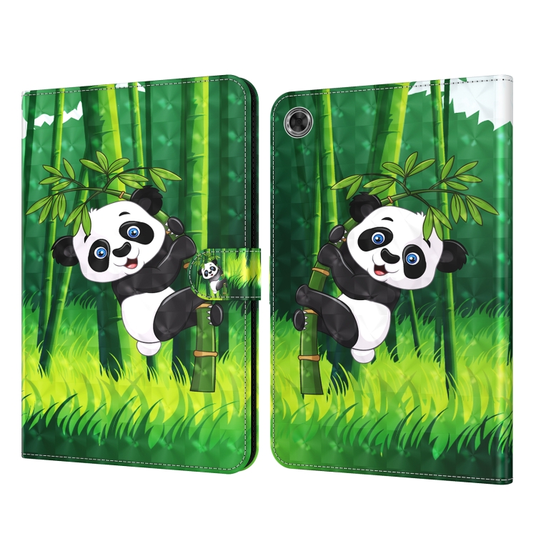 

For Lenovo Tab M8 TB-805F 3D Painted Pattern Leather Tablet Case(Panda)