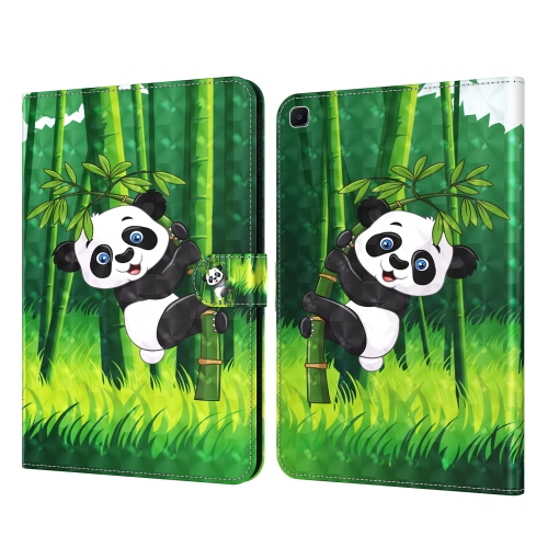 

For Samsung Galaxy Tab S6 Lite 3D Painted Pattern Leather Tablet Case(Panda)