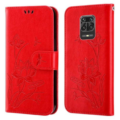 

For Xiaomi Redmi Note 10 Pro / Pro Max Lotus Embossed Leather Phone Case(Red)