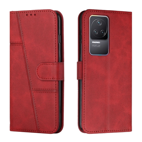 

For Xiaomi Redmi K50 / K50 Pro Stitching Calf Texture Buckle Leather Phone Case(Red)