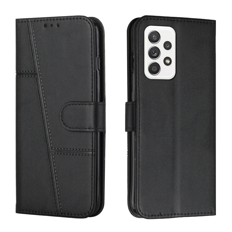 

For Samsung Galaxy A23 Stitching Calf Texture Buckle Leather Phone Case(Black)