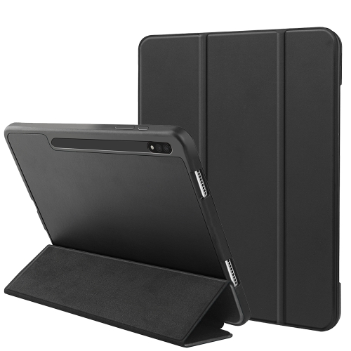 

For Samsung Galaxy Tab S8 / X700 3-folding Honeycomb TPU Smart Leather Tablet Case(Black)