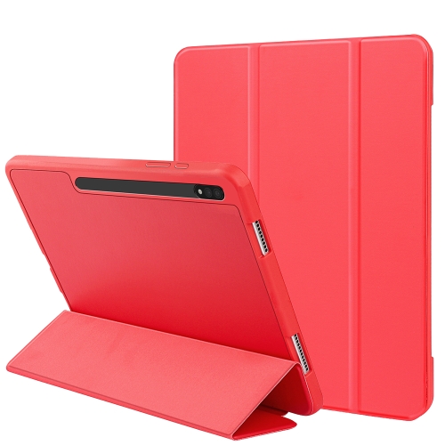 

For Samsung Galaxy Tab S8 / X700 3-folding Honeycomb TPU Smart Leather Tablet Case(Red)