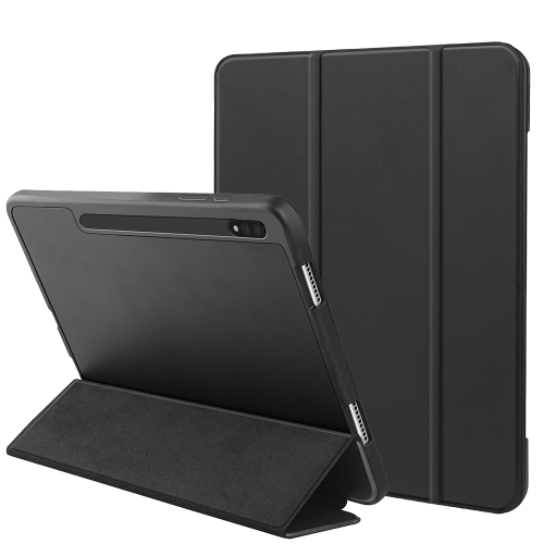 

For Samsung Galaxy Tab S8+ / X800 3-folding Honeycomb TPU Smart Leather Tablet Case(Black)