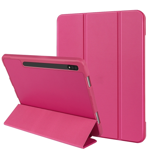 

For Samsung Galaxy Tab S8+ / X800 3-folding Honeycomb TPU Smart Leather Tablet Case(Rose Red)