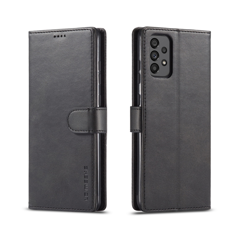 

For Samsung Galaxy A73 5G LC.IMEEKE Calf Texture Leather Phone Case(Black)