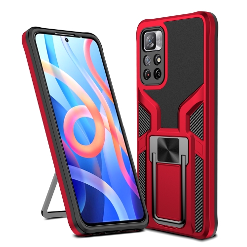 

For Xiaomi Redmi Note 11 5G Armor 2 in 1 PC + TPU Magnetic Phone Case(Red)