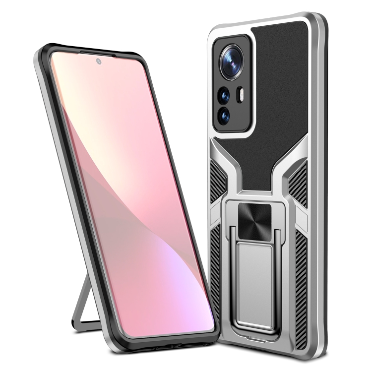 

For Xiaomi 12 Pro Armor 2 in 1 PC + TPU Magnetic Phone Case(Silver)
