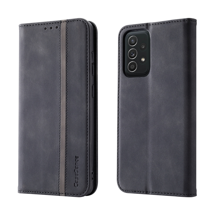 

For Samsung Galaxy A53 5G Splicing Skin Feel Magnetic Leather Phone Case(Black)