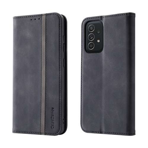 

For Samsung Galaxy A73 5G Splicing Skin Feel Magnetic Leather Phone Case(Black)