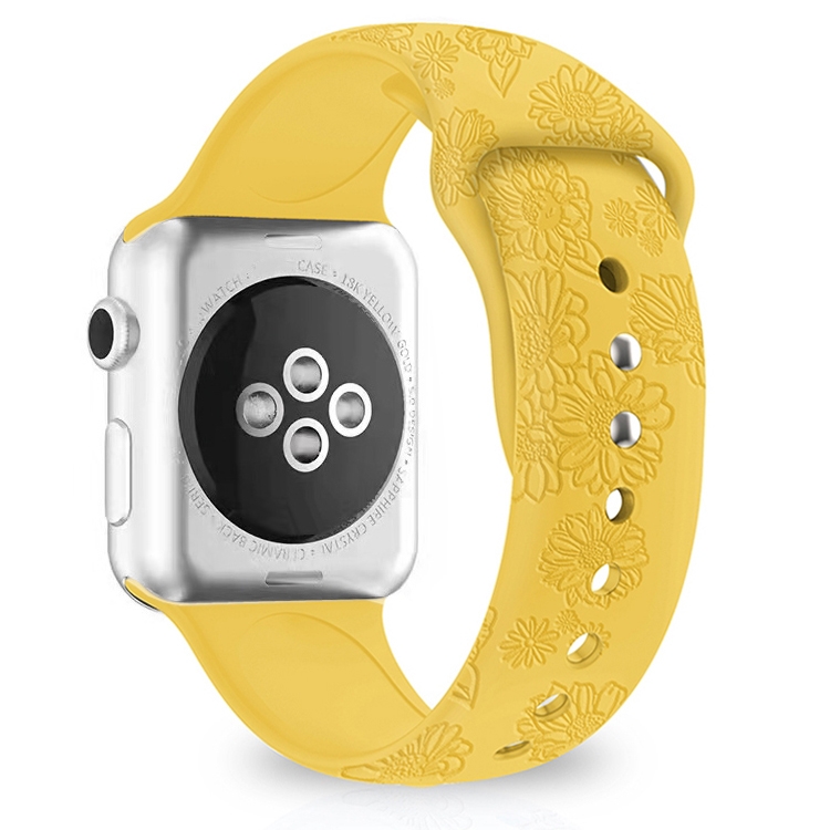 Watch Series Apple Watch Band Ginger Sunflower Embossing Silicone