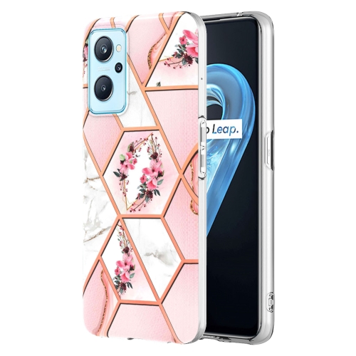 Para Xiaomi Redmi Note 11 Pro 5G / 4G Empalme Patrón de flores de mármol  TPU Funda telefónica (Flor rosa)