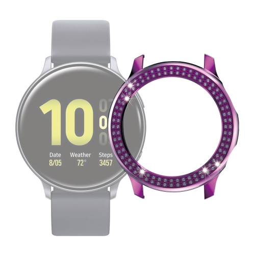 

For Samsung Galaxy Watch Active2 44mm PC Double Row Diamond Watch Case(Purple)