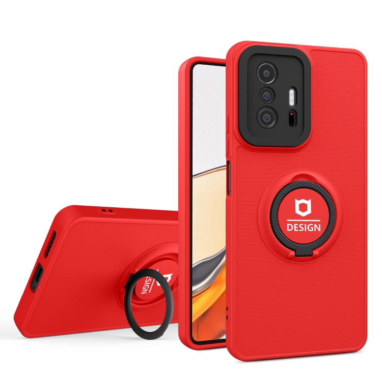 

For Xiaomi 11T / 11T Pro Eagle Eye Ring Holder Phone Case(Red + Black)
