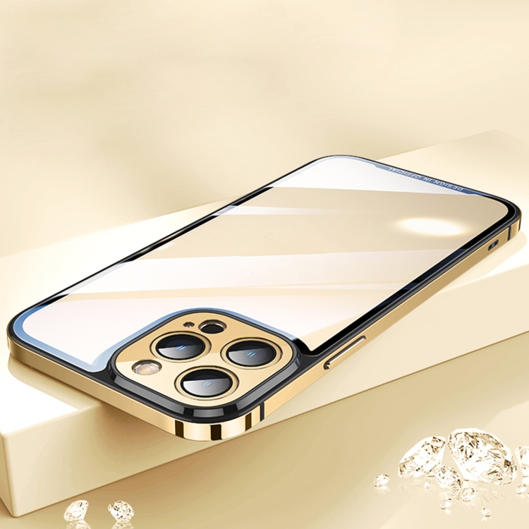 

AG HD Glass Phone Case For iPhone 13 Pro(Gold)