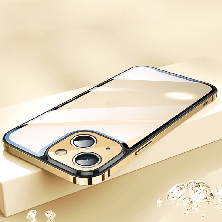 

AG HD Glass Phone Case For iPhone 13(Gold)