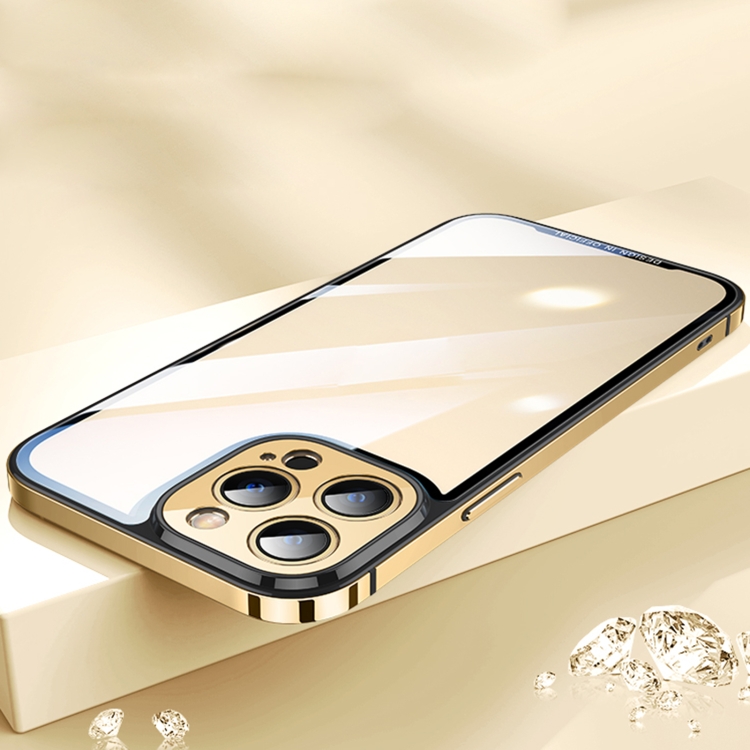 

AG HD Glass Phone Case For iPhone 12 Pro Max(Gold)