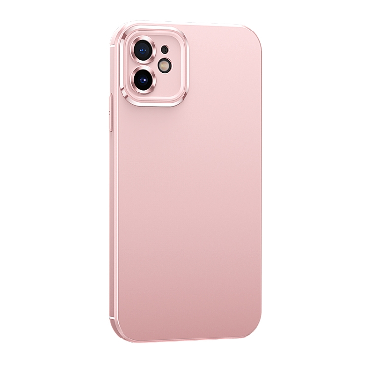 

Metal Lens Liquid Silicone Phone Case For iPhone 11(Pink)