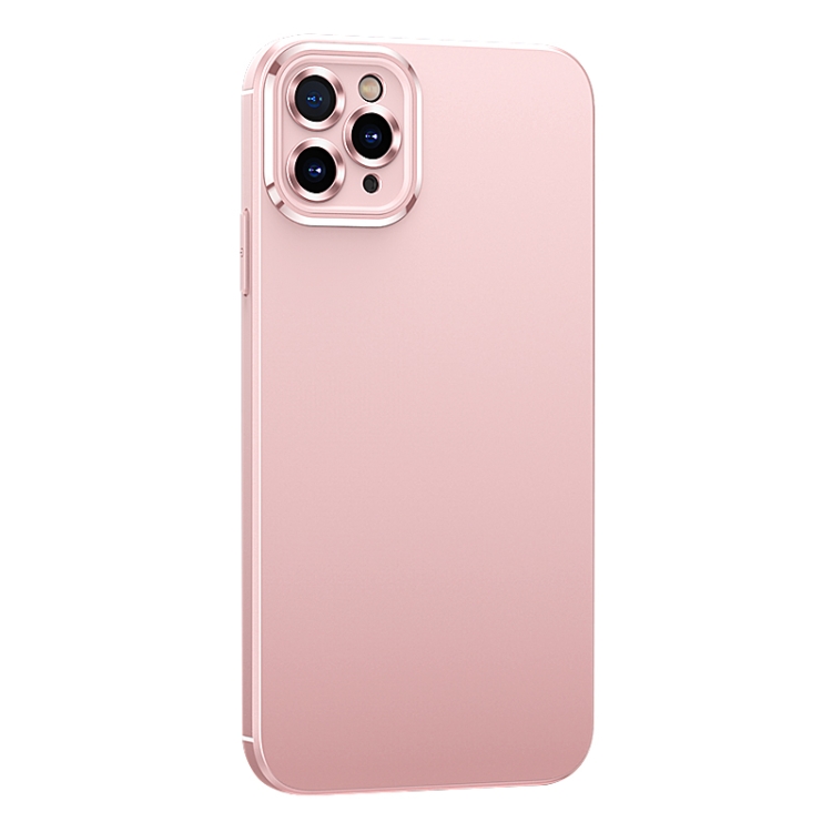 

Metal Lens Liquid Silicone Phone Case For iPhone 11 Pro Max(Pink)