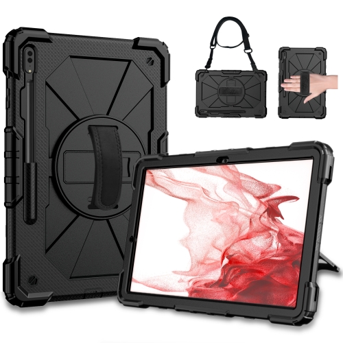 

For Samsung Galaxy Tab S8+ 12.4 inch SM-X800 / SM-X806 Contrast Color Robot Shockproof Silicone + PC Tablet Case(Black)