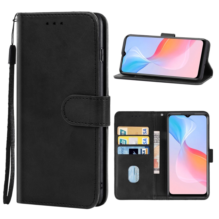 

Leather Phone Case For vivo Y21G(Black)