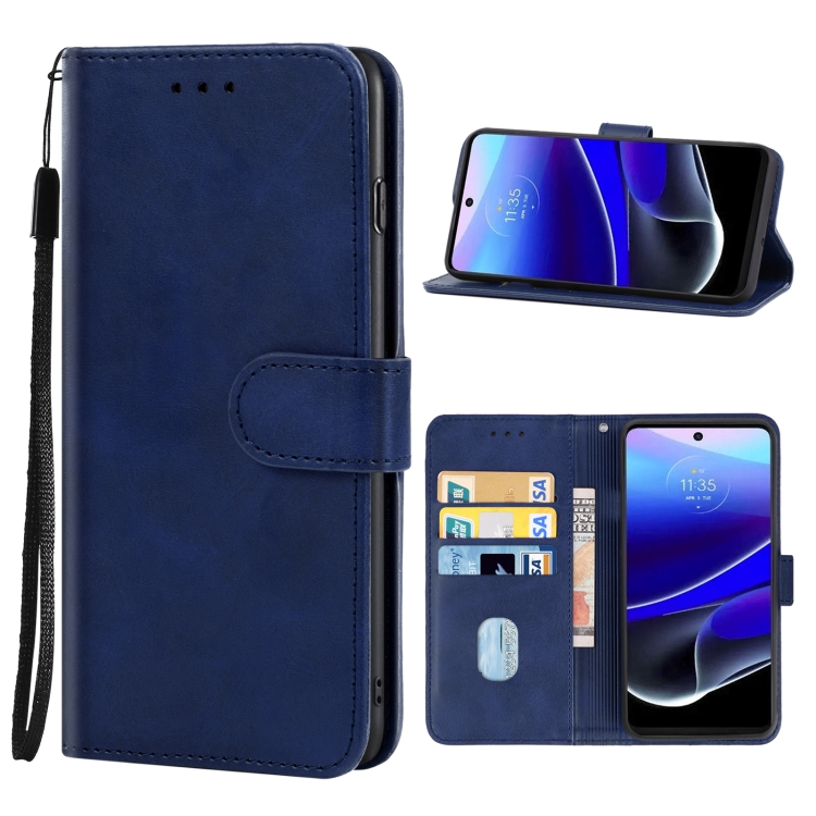 

For Motorola Moto G Stylus 5G 2022 Leather Phone Case(Blue)