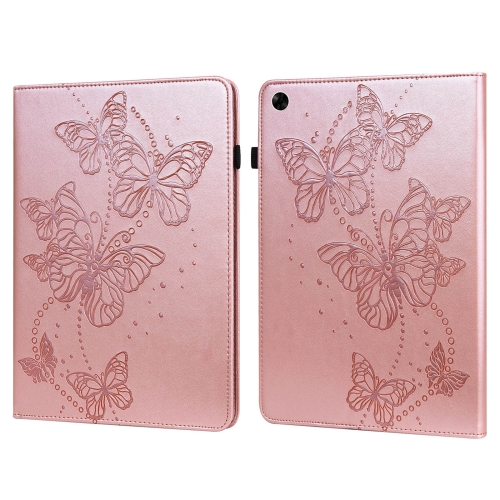 

For Realme Pad 10.4 inch Embossed Butterfly Pattern Leather Tablet Case(Pink)