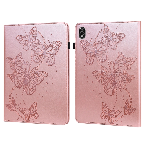 

For Lenovo Legion Y700 Embossed Butterfly Pattern Leather Tablet Case(Pink)