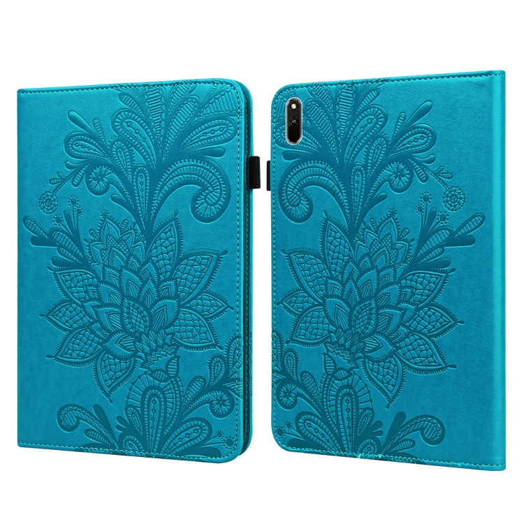 

Lace Flower Embossing Pattern Leather Tablet Case For Huawei MatePad 11 2021(Blue)